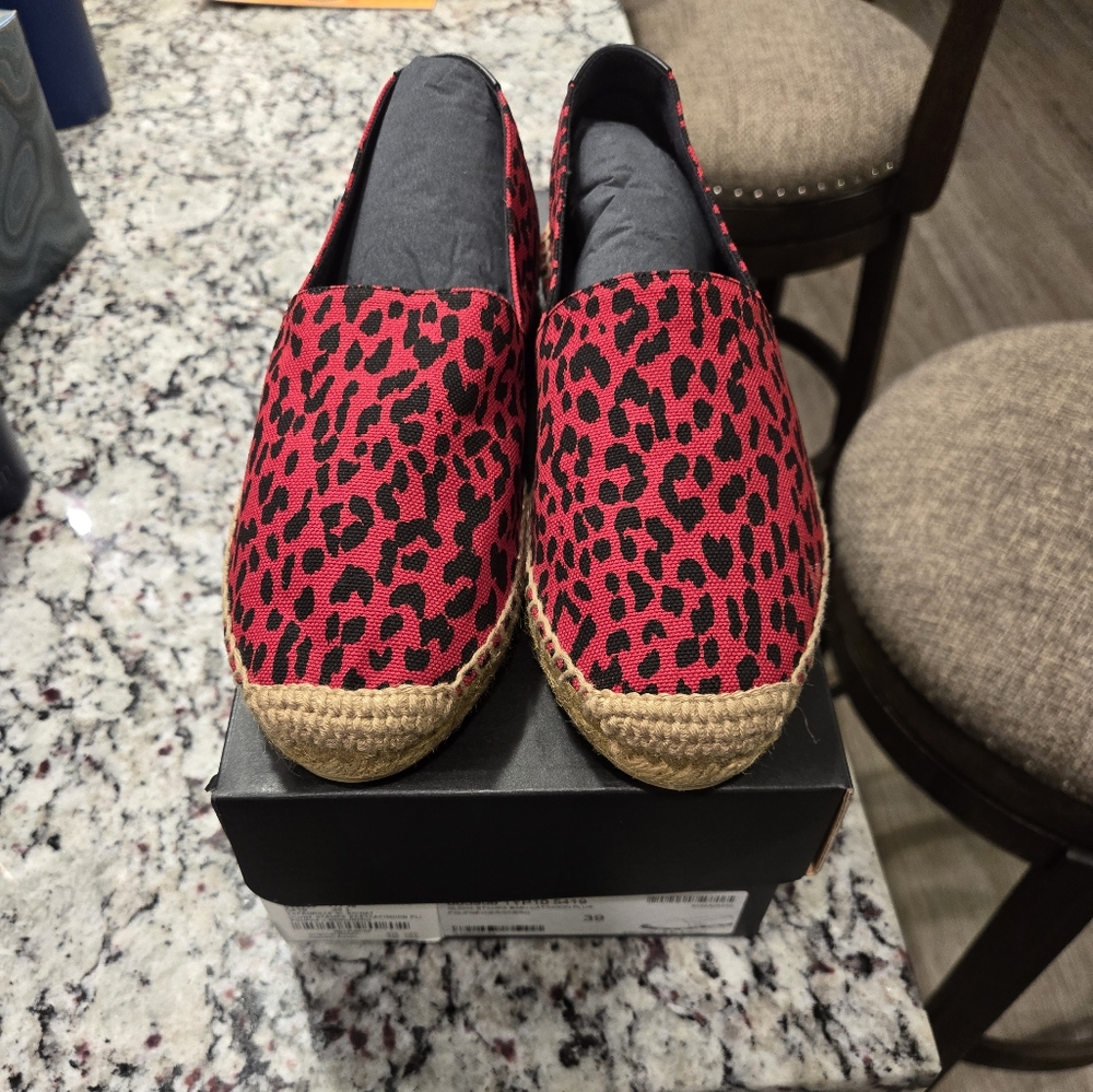 Saint Laurent - YSL - Espadrille - NWT - 39 - Red Black Pattern